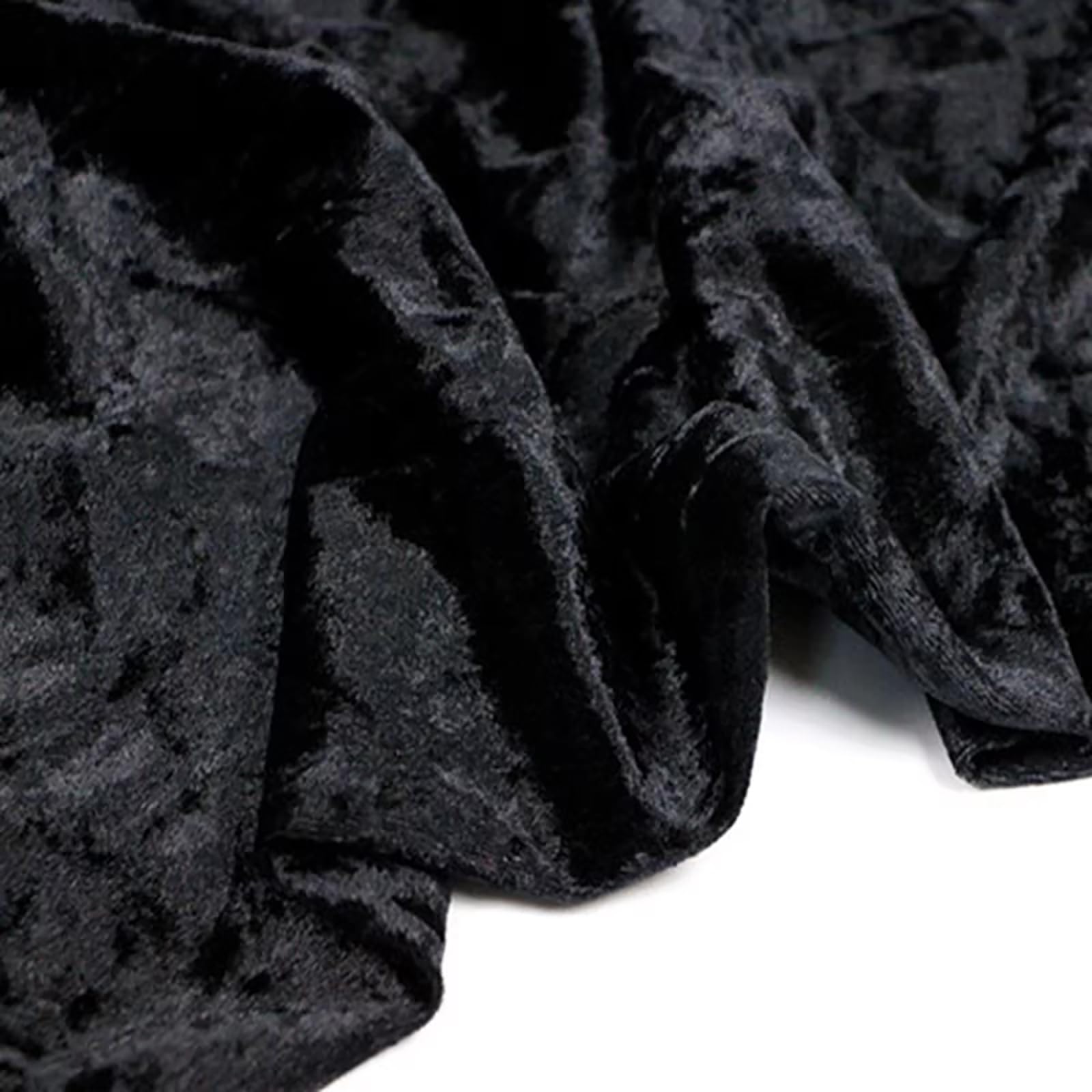 stretch crushed velvet fabric by meter soft velvet upholstery fabric for DIY crafts Sewing Clothes Apparel Costume reupholster sofa chairs 100*160cm (39*63in)(Color:black)