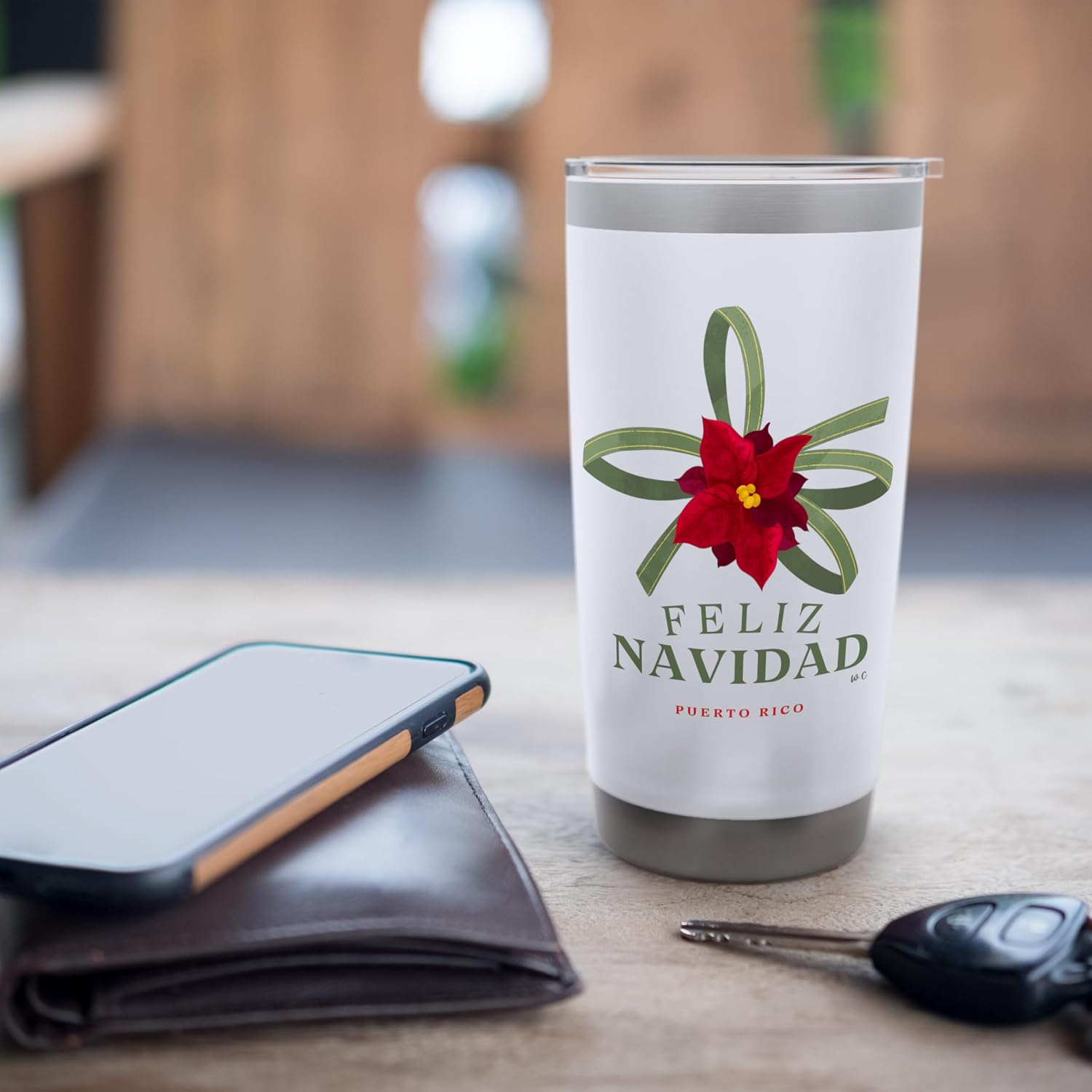 Feliz Navidad - Vaso aislado de acero inoxidable