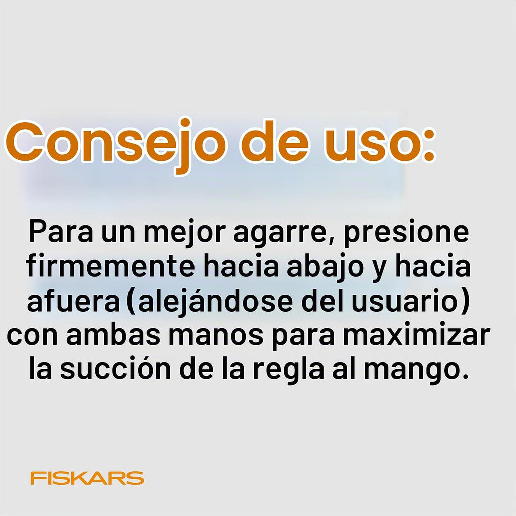 Fiskars Mango de regla pequeño, agarre suave, succión de silicona para un corte seguro, ideal para bloques de acolchado