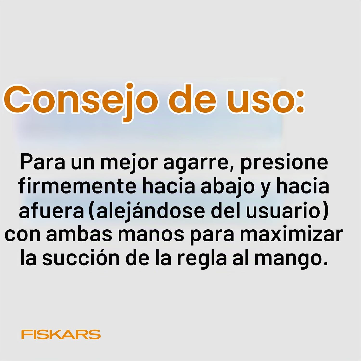 Fiskars Mango de regla pequeño, agarre suave, succión de silicona para un corte seguro, ideal para bloques de acolchado