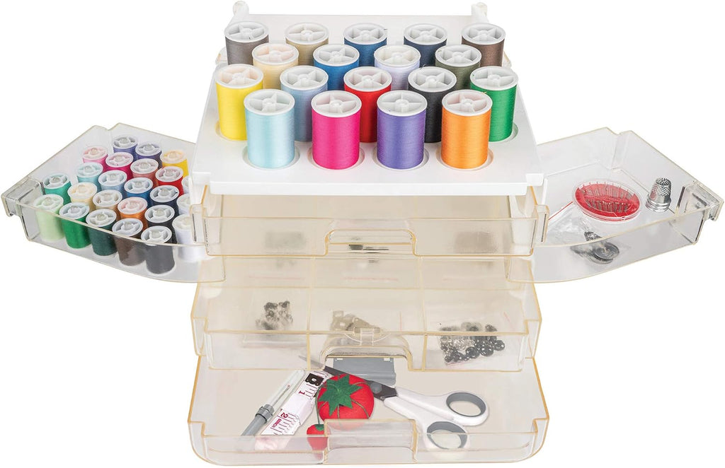 Singer Sew-It-Goes, 224 piezas, kit de costura y organizador de manualidades, estuche de costura con hilo de coser a máquina, color blanco