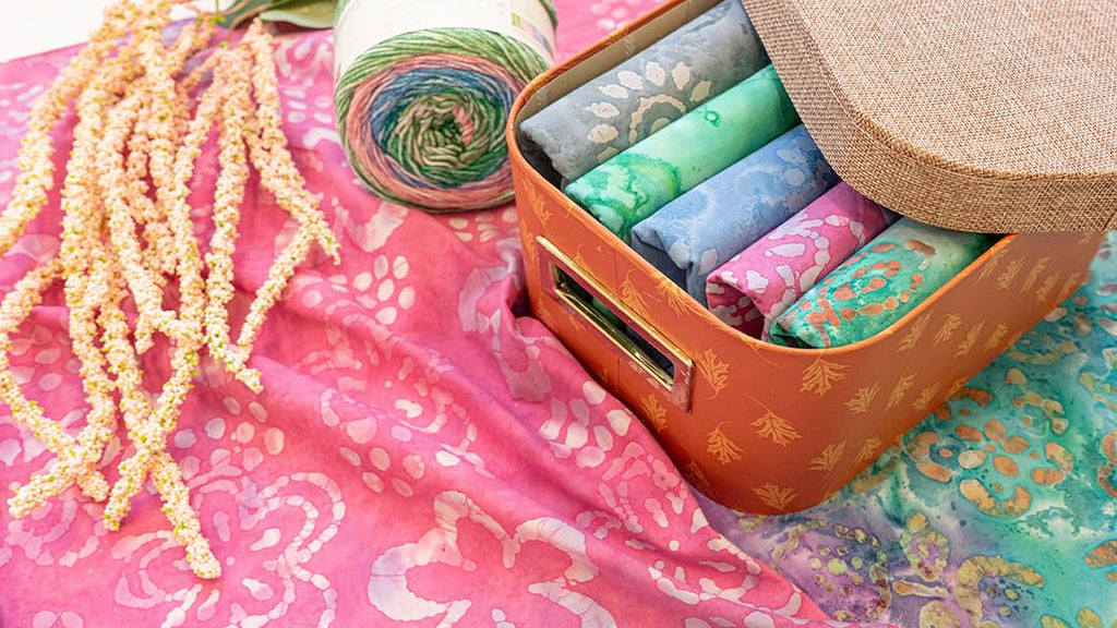 Singer Fabric -100% Cotton, Batik Collection, Pink Flower, Cut by The Yard, 42 Inches