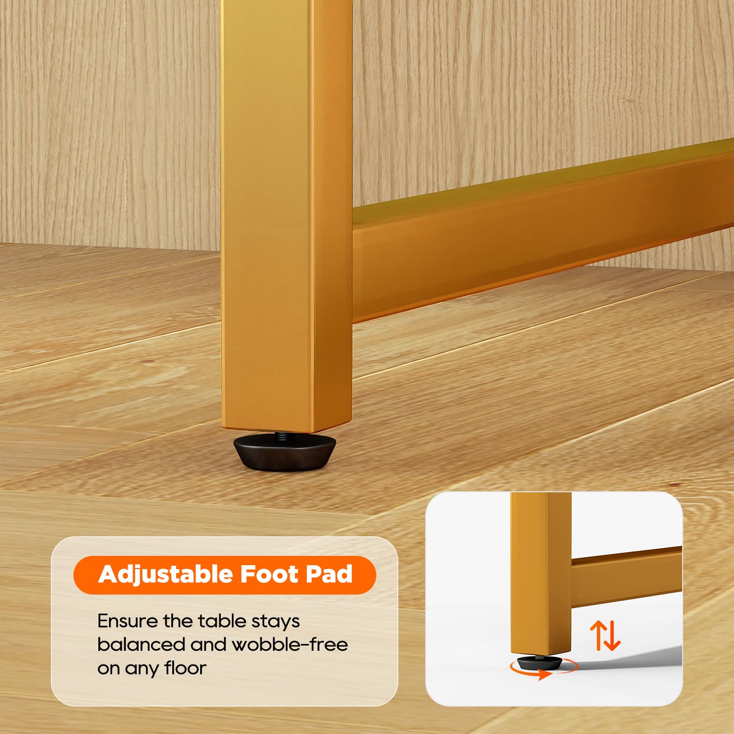 PayLessHere | Escritorio para computadora de 32 pulgadas | color café | Escritorio de oficina con estructura metálica, patas ajustables | Superficie resistente al agua y a los arañazos | Mesa de