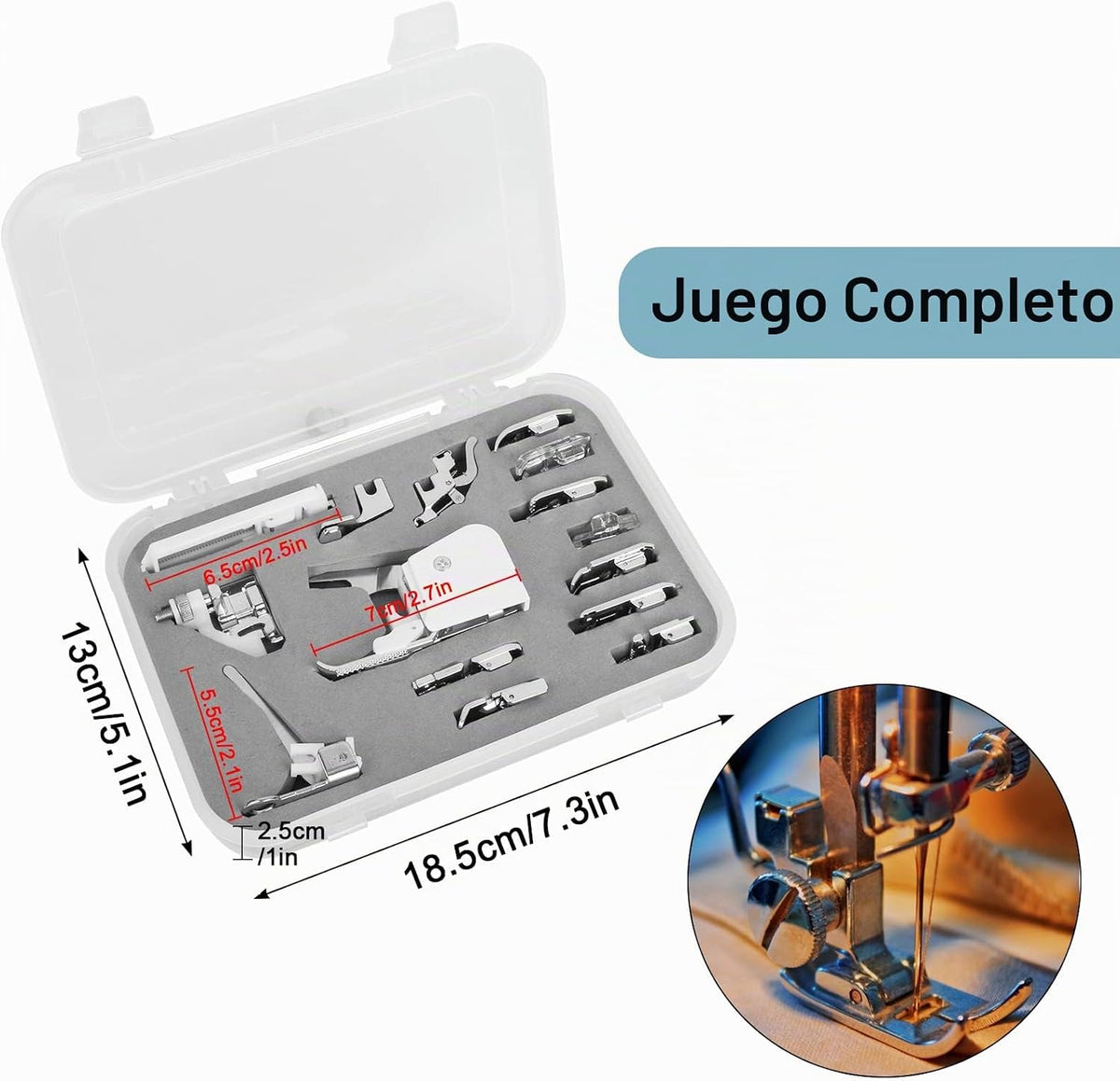 Kit universal de 15 piezas para máquina de coser, prensatelas para caminar, OEM adecuado para Babylock Janome Brother New Home Singer Kenmore Simplicity Toyota Necchi