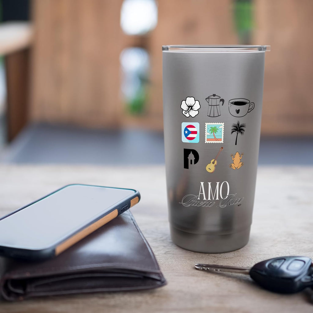 Vaso aislado de acero inoxidable Amo Puerto Rico