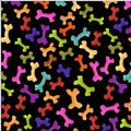 Loralie Designs Happy Bones Black Fabric by The Yard for Quilting