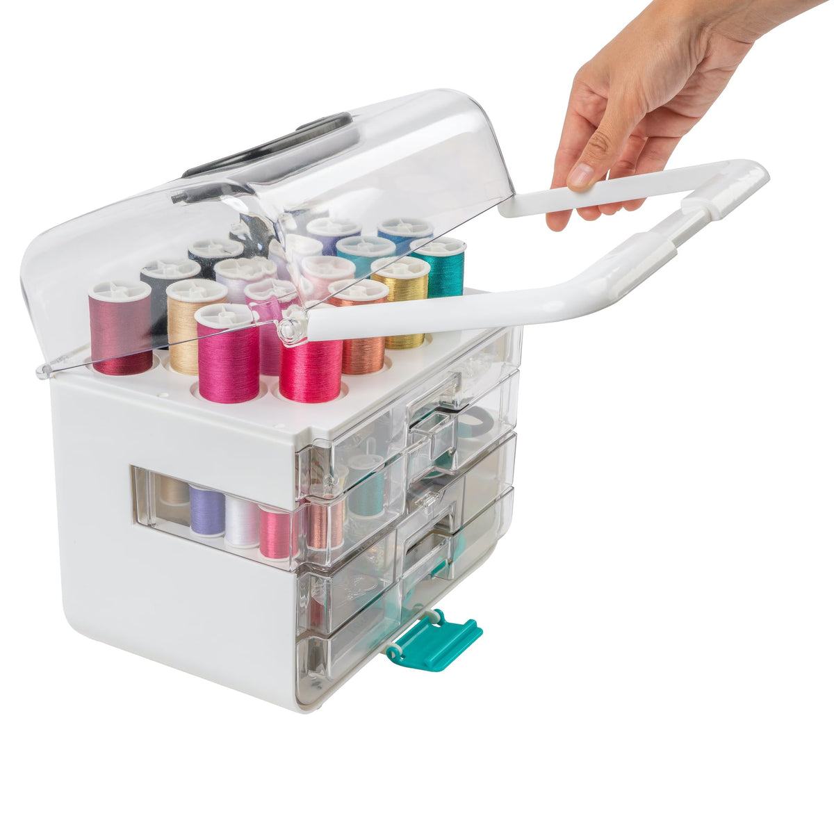 Singer Sew-It-Goes, 224 piezas, kit de costura y organizador de manualidades, estuche de costura con hilo de coser a máquina, color blanco