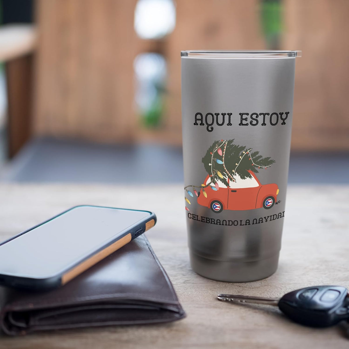 Aqui estoy celebrando la navidad - Vaso aislado de acero inoxidable