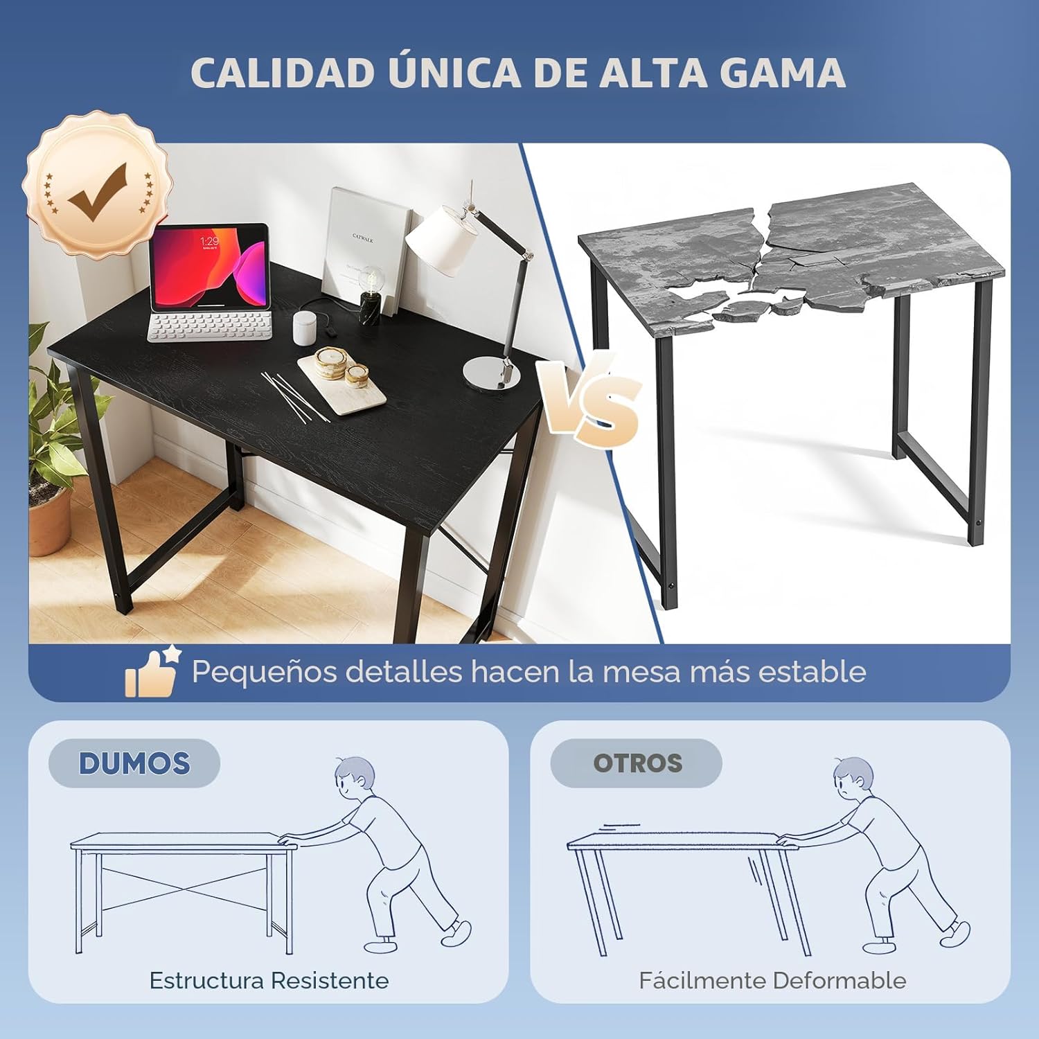 DUMOS Escritorio pequeño para computadora de 32 pulgadas, escritorios de juegos para oficina en casa y dormitorio