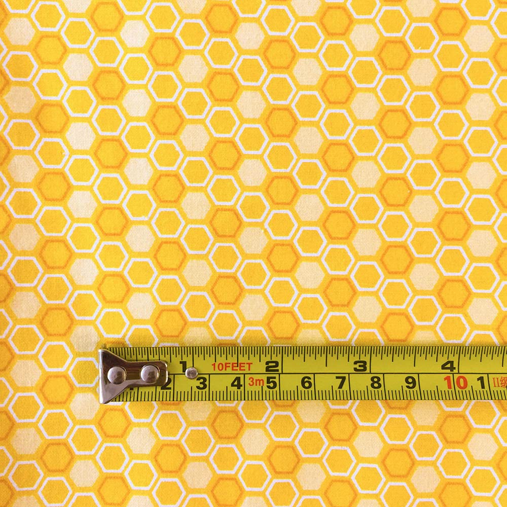 Joocolor Cotton Fabric Bee Honeycomb Design by The Yard for Sewing DIY Crafting Fashion Design Full Width cuttable 36 x 43inches (91x109cm) color003