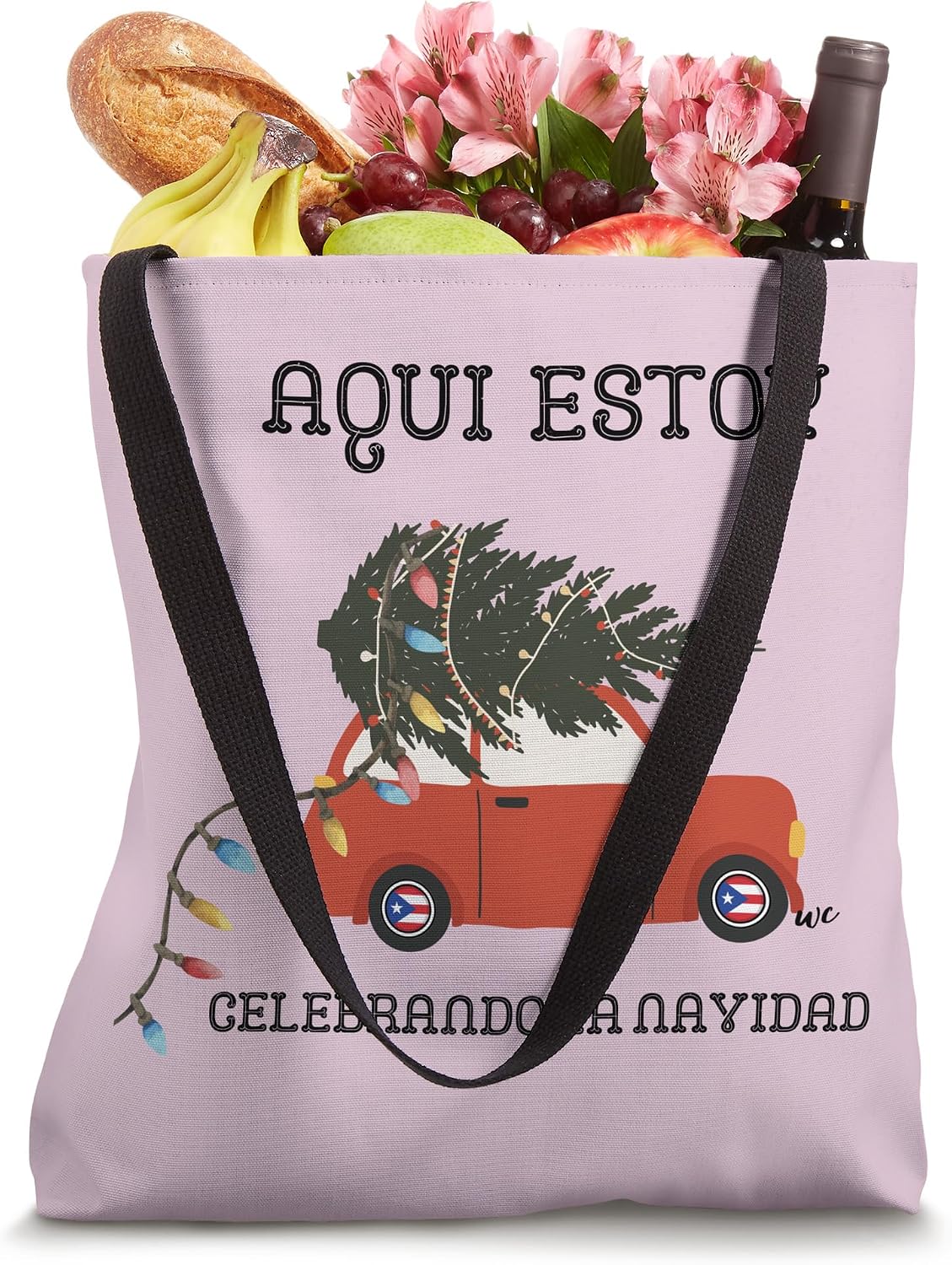 Bolso tote Aqui estoy celebrando la navidad