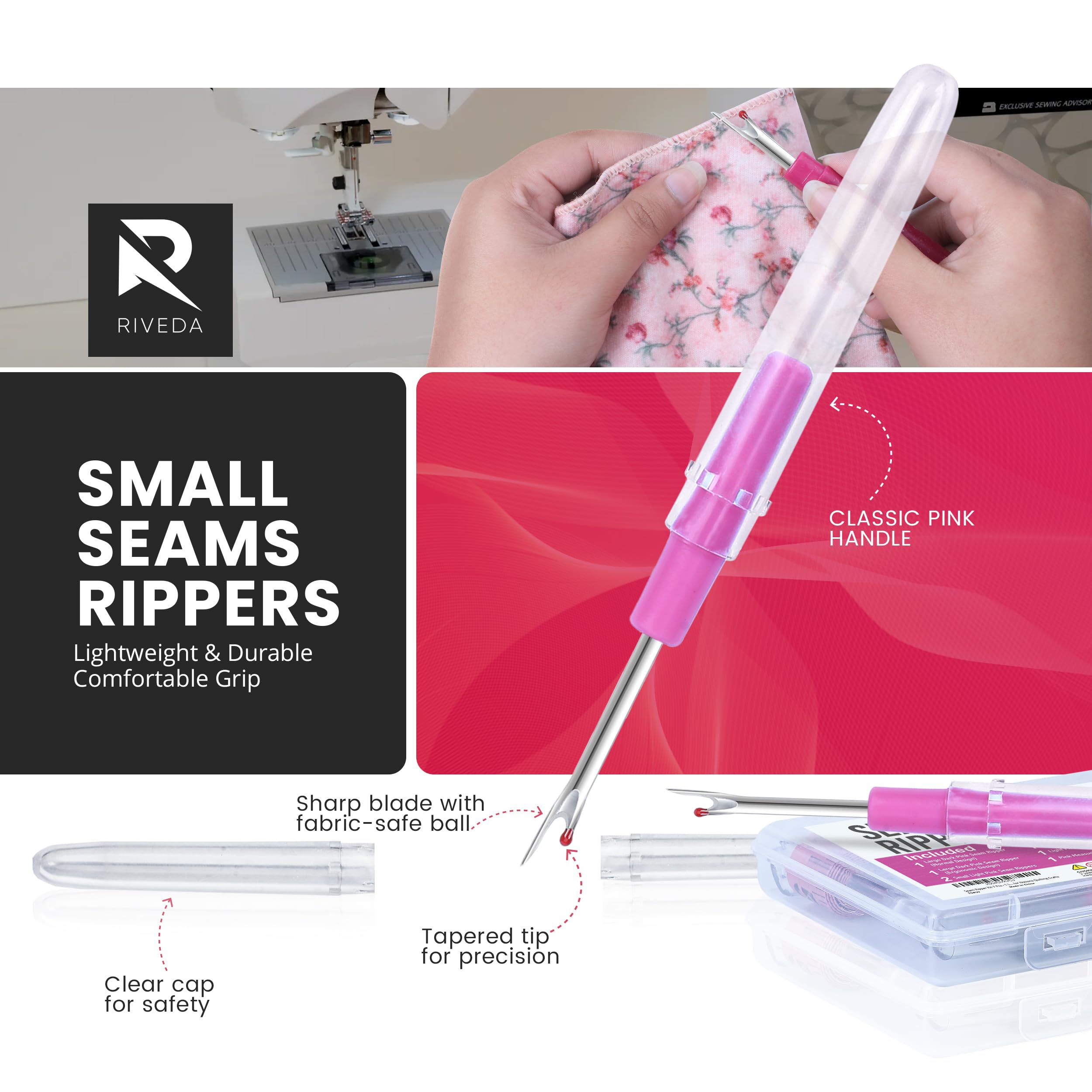 Seam Ripper Kit 7 Pcs - 1 Large, 1 Ergonomic