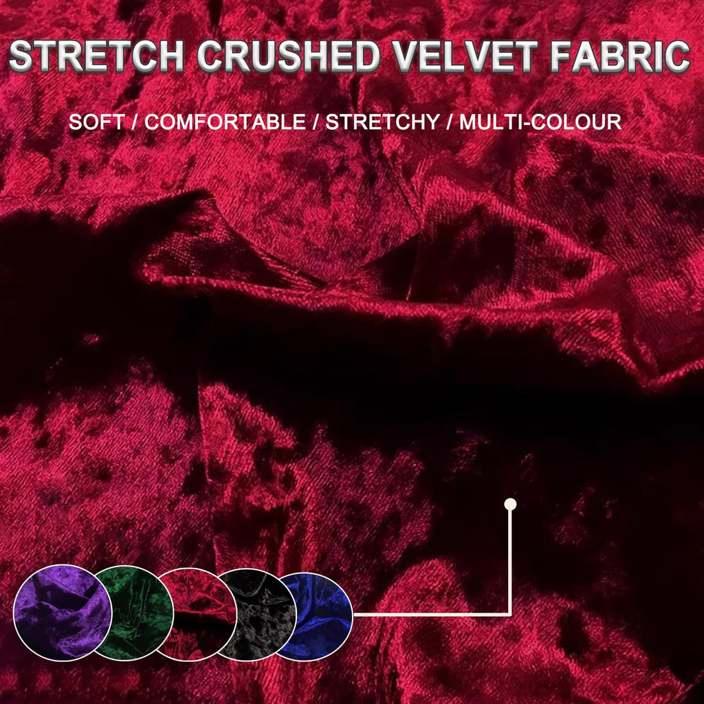 stretch crushed velvet fabric by meter soft velvet upholstery fabric for DIY crafts Sewing Clothes Apparel Costume reupholster sofa chairs 100*160cm (39*63in)(Color:black)