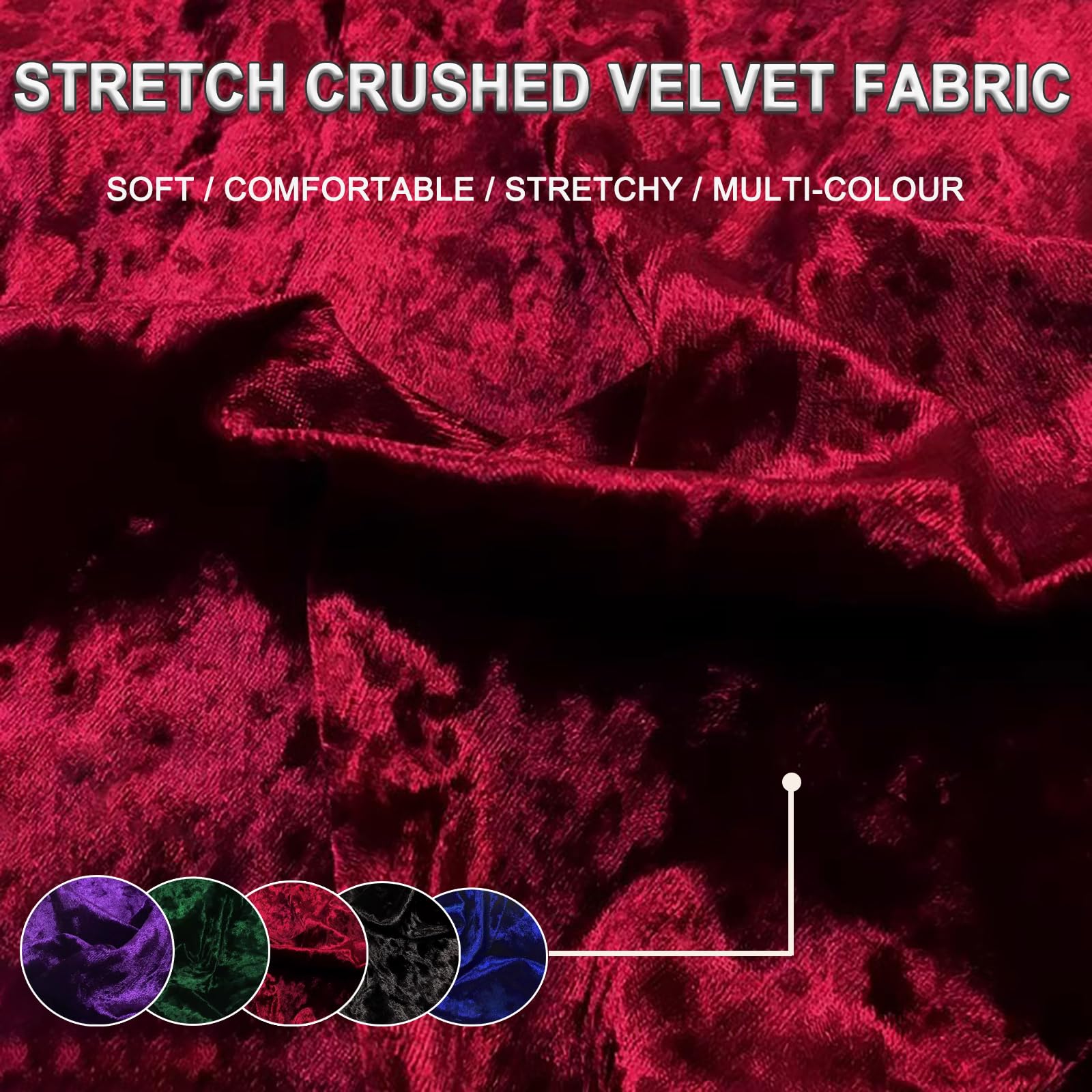 stretch crushed velvet fabric by meter soft velvet upholstery fabric for DIY crafts Sewing Clothes Apparel Costume reupholster sofa chairs 100*160cm (39*63in)(Color:black)
