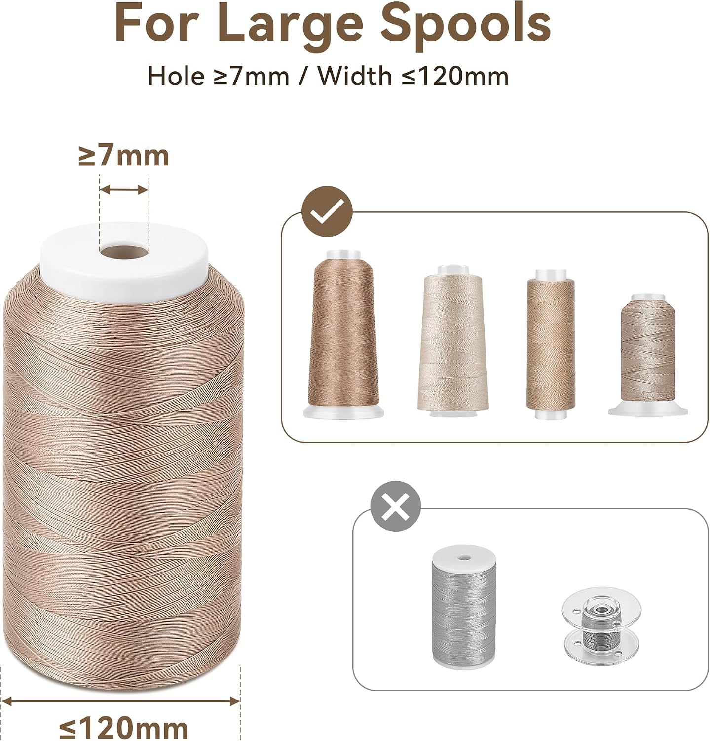 Soporte de hilo de cono ajustable de 11.22 a 18.31 pulgadas para máquina de