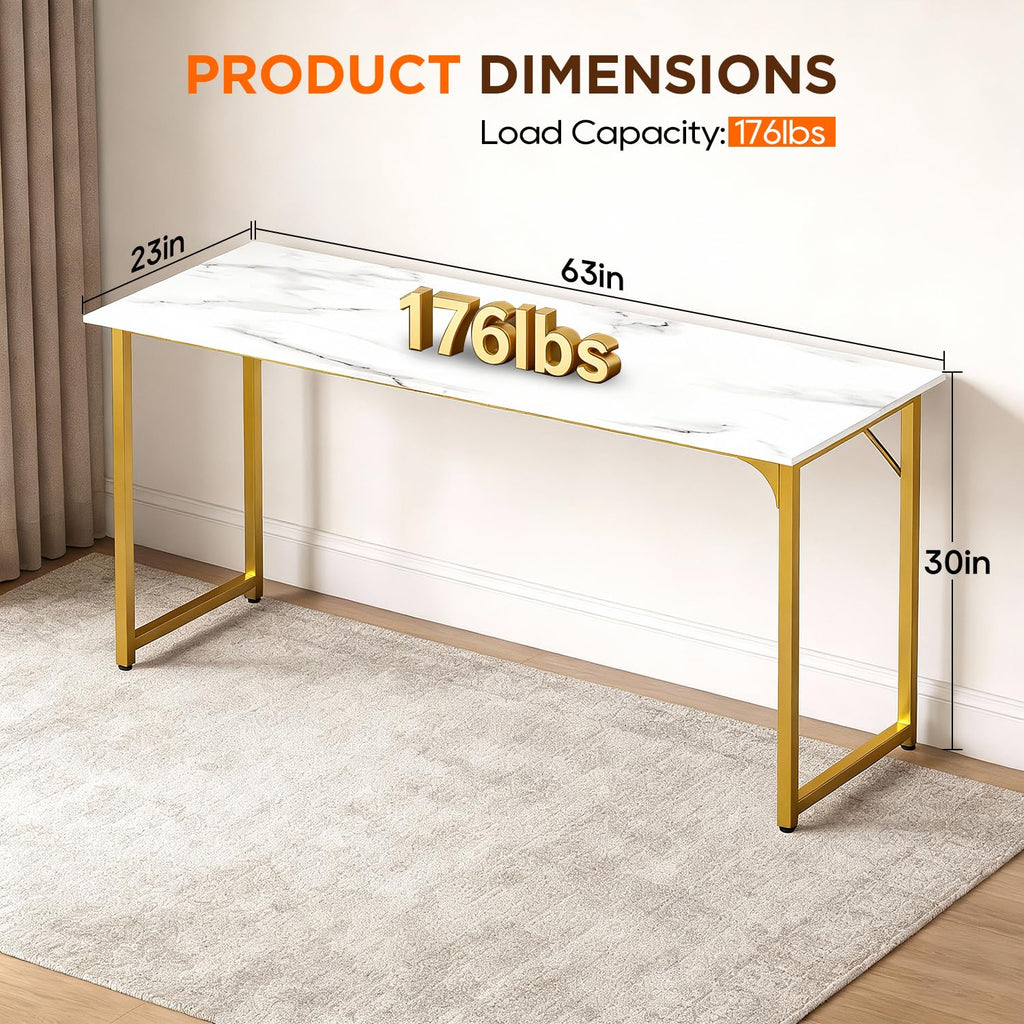 PayLessHere | Escritorio para computadora de 32 pulgadas | color café | Escritorio de oficina con estructura metálica, patas ajustables | Superficie resistente al agua y a los arañazos | Mesa de