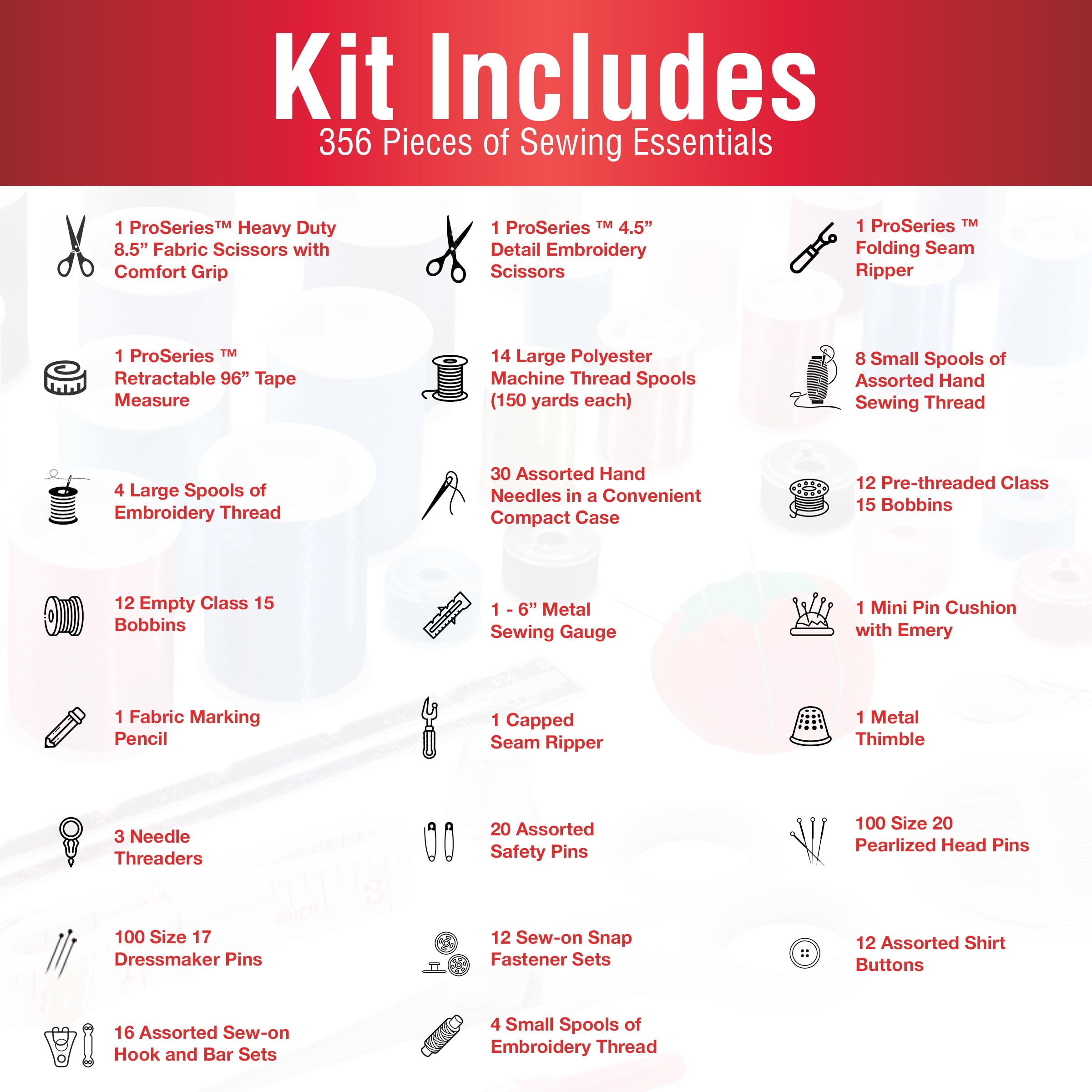 SINGER ProSeries Sew-It-Goes 356 Piece Sewing Kit