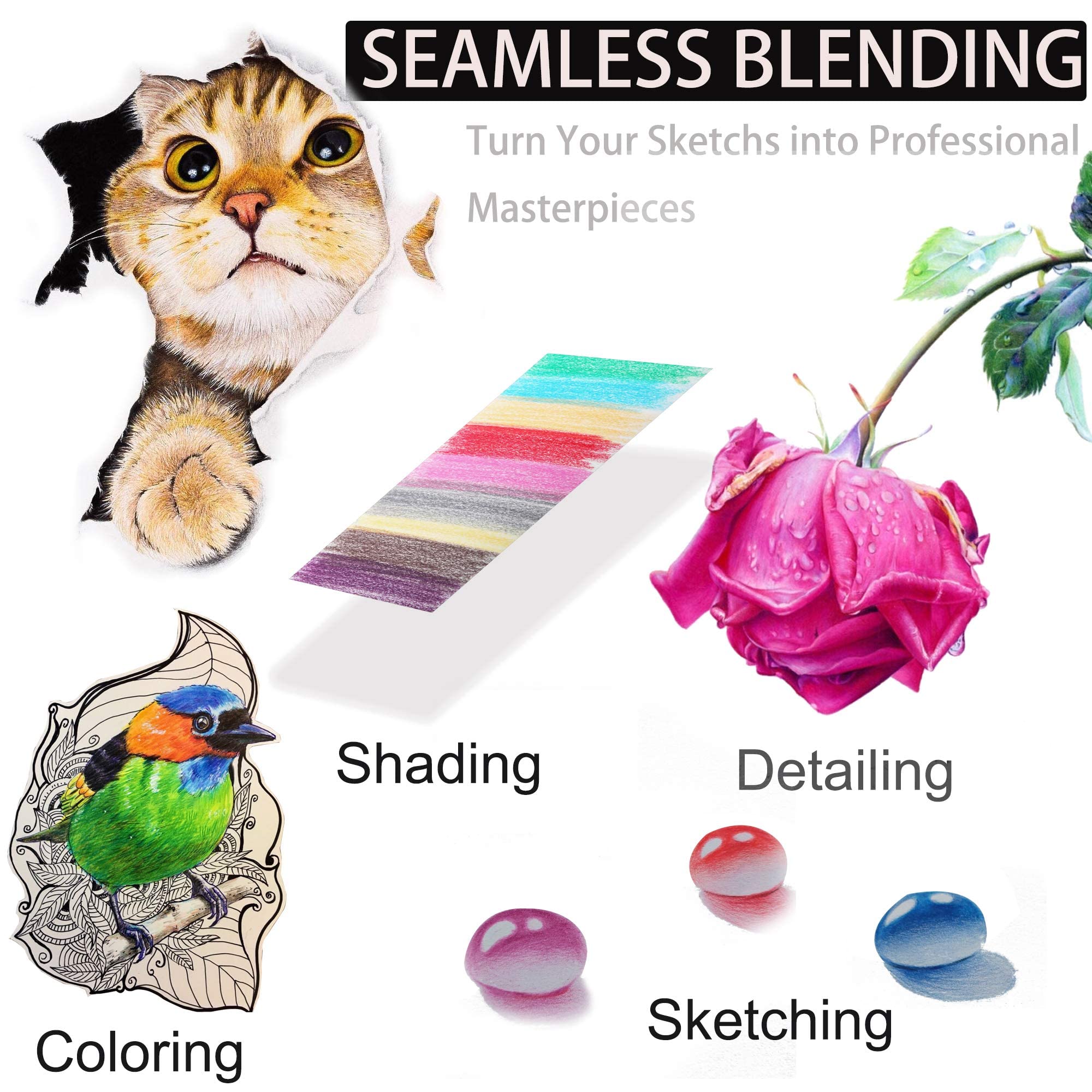 KALOUR 180 Colored Pencil Set for Adults Artists kids