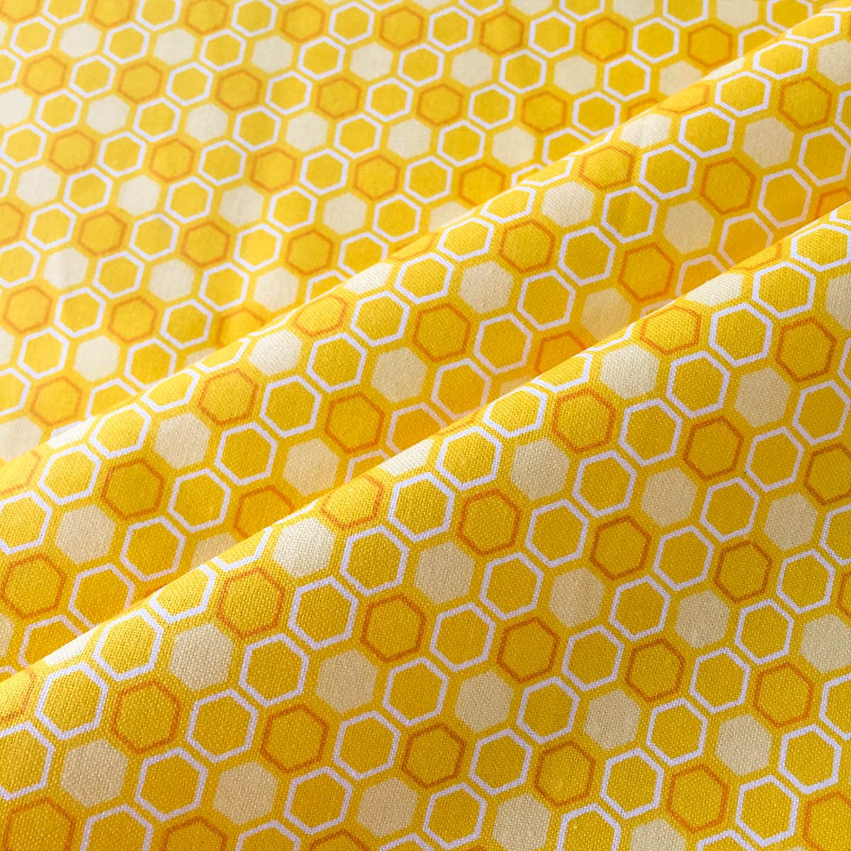 Joocolor Cotton Fabric Bee Honeycomb Design by The Yard for Sewing DIY Crafting Fashion Design Full Width cuttable 36 x 43inches (91x109cm) color003