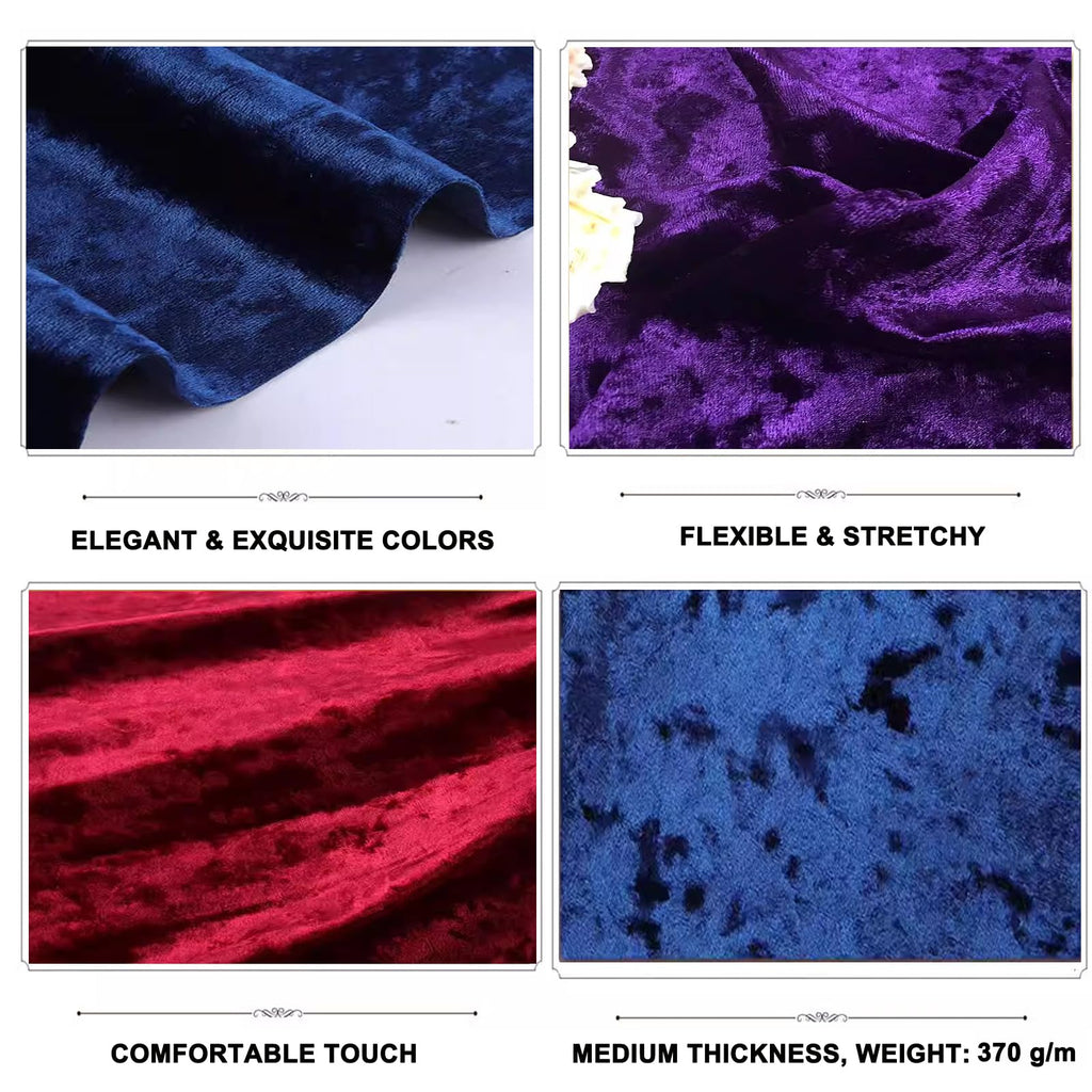 stretch crushed velvet fabric by meter soft velvet upholstery fabric for DIY crafts Sewing Clothes Apparel Costume reupholster sofa chairs 100*160cm (39*63in)(Color:black)