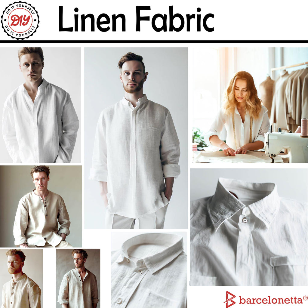 Barcelonetta | Linen Fabric | Natural Linen Cloth | Embroidery, Sewing | Soft, Breathable | 55" Wide | 70% Linen, 30% Rayon | Hemp, Jute, Needlework, Lining (Baby Pink, 1 Yard)