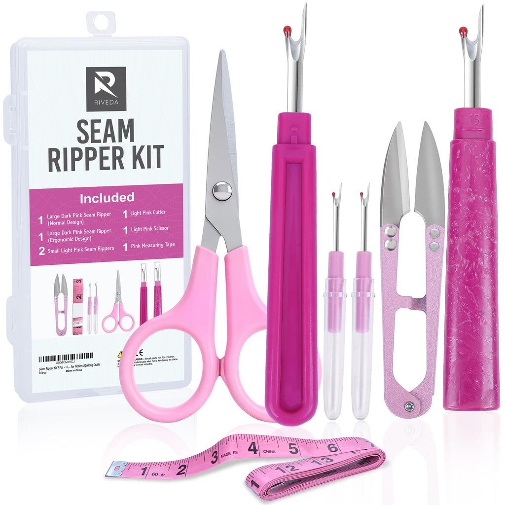 Seam Ripper Kit 7 Pcs - 1 Large, 1 Ergonomic