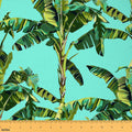 Feelyou Palm Tree Print Fabric By The Yard, Palm Leaf Upholstery Fabric for Chairs Sofa Couch,Botanical Nature Theme Soft Flannel, 2 Yards, Green Blue