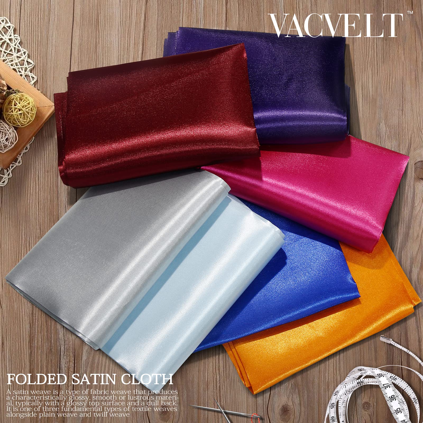 VACVELT Charmeuse Satin Fabric by The Yard, 60 Inch Wide Pink Satin Fabric Shiny & Soft Cloth Fabric, Silky Satin Fabric for Bridal Dress, Wedding Decorations, Crafts, Sewing, Draping (1 Yard)