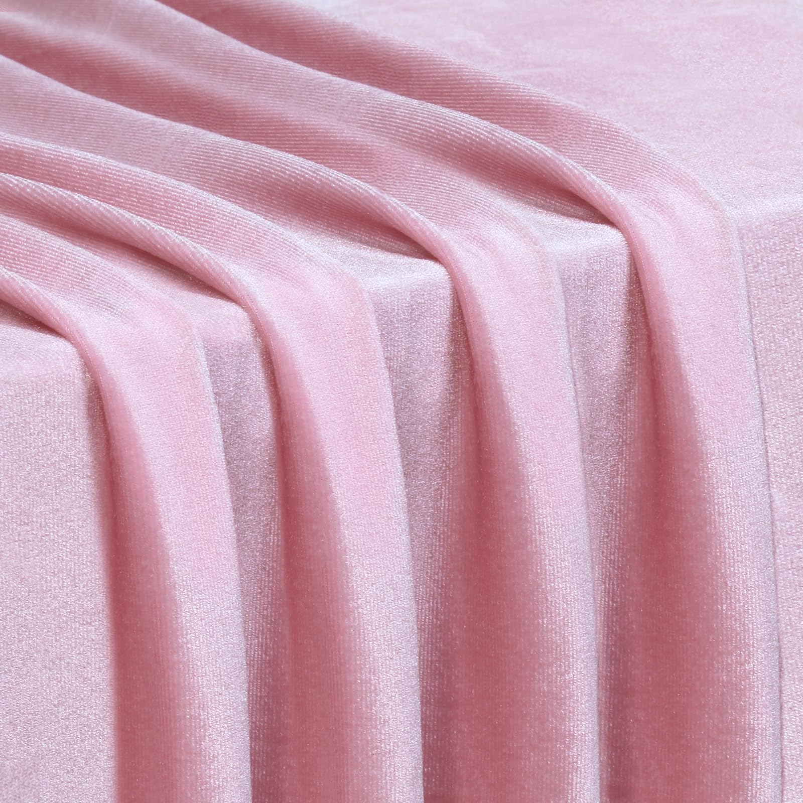 P Pothuiny Pink Velvet Fabric by The Yard, 1 Yard x 60 Inch Wide Luxury & Soft Stretchy Velvet Cloth Fabric for Sewing, Apparel, Upholstery - 90% Polyester 10% Spandex