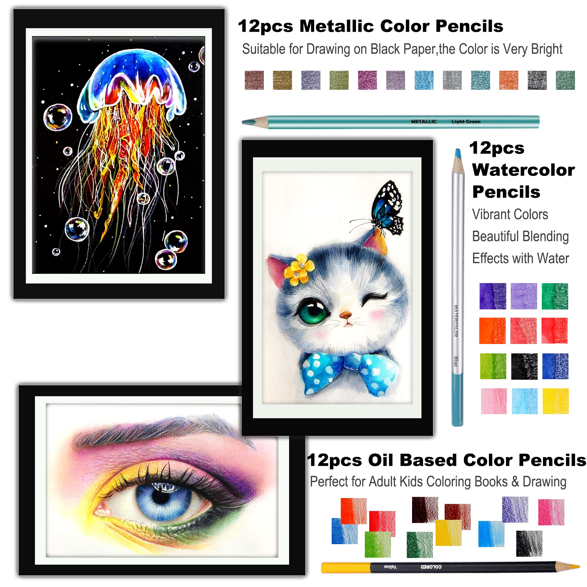 KALOUR 76pc Art Supply Set - Sketching & Drawing Kit
