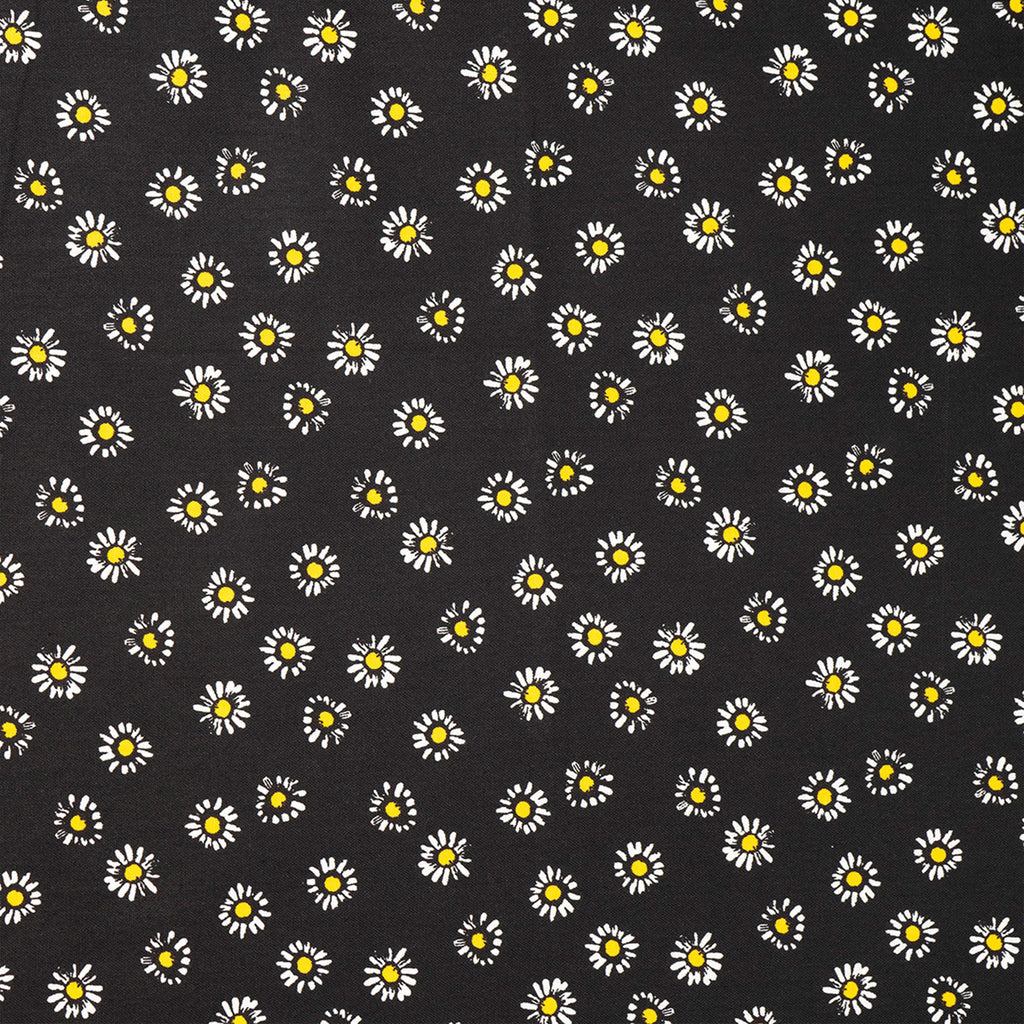 Singer, 100% Cotton, Daisys On Black