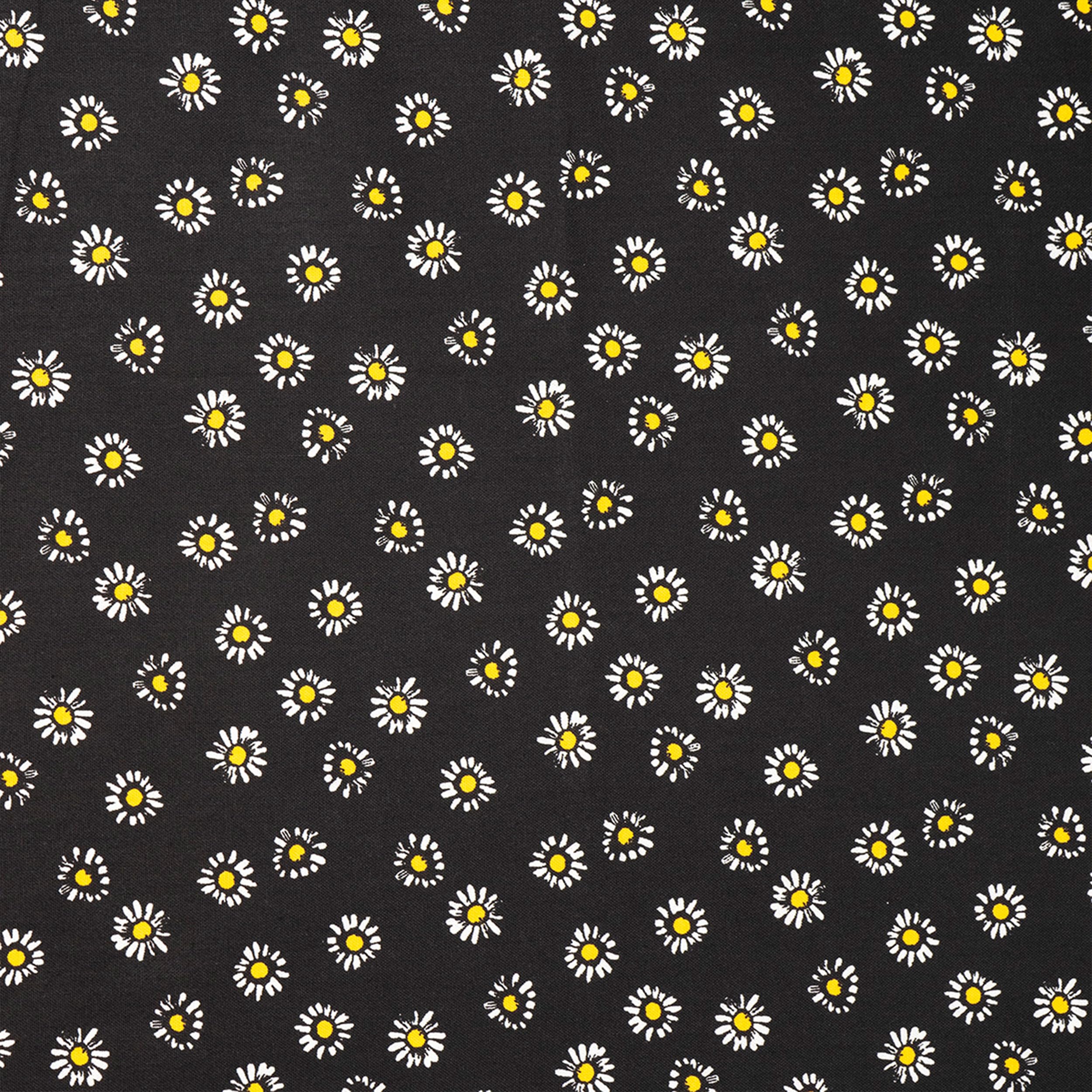 Singer, 100% Cotton, Daisys On Black