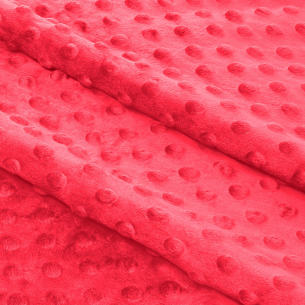 Homiest Minky Dot Fabric by The Yard, 1 Yard x 60 Inch Wide Soft Plush Fabric Light Red Fleece Fabric, Cuddle Minky Fabric for Baby Blanket, Pillow Covers, Clothing Making, Scarf, Beanie, Sewing