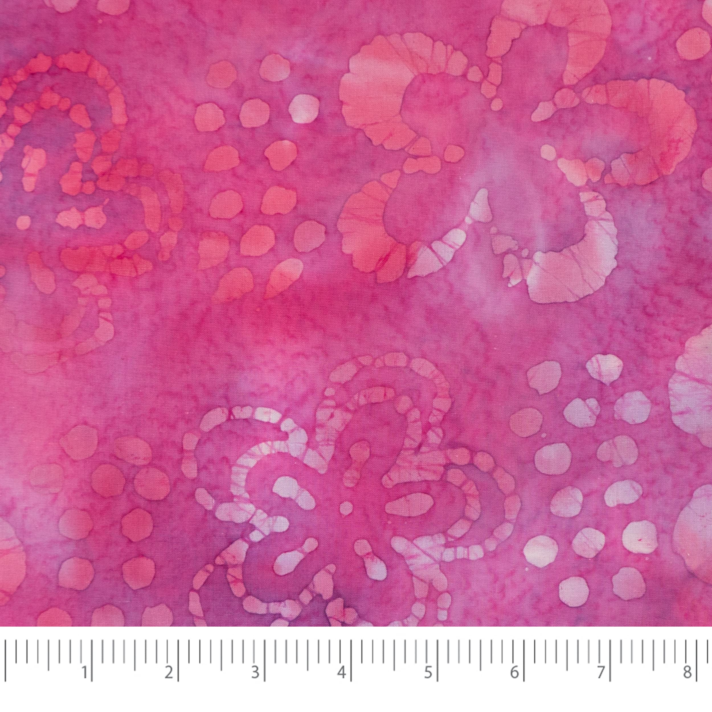 Singer Fabric -100% Cotton, Batik Collection, Pink Flower, Cut by The Yard, 42 Inches