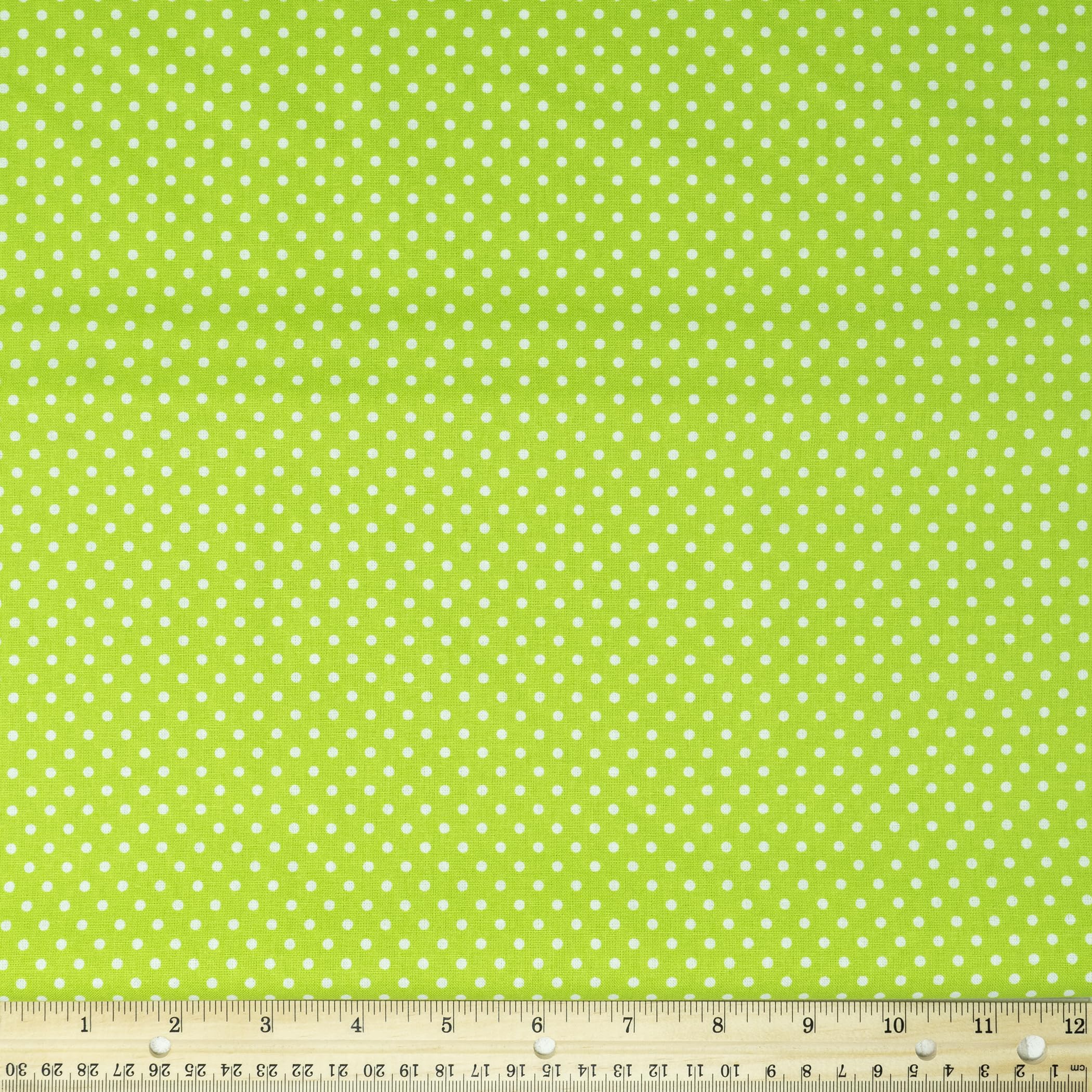 Stitch & Sparkle, Cotton 44" Medium Dot Grass Color Sewing Fabric by The Yard