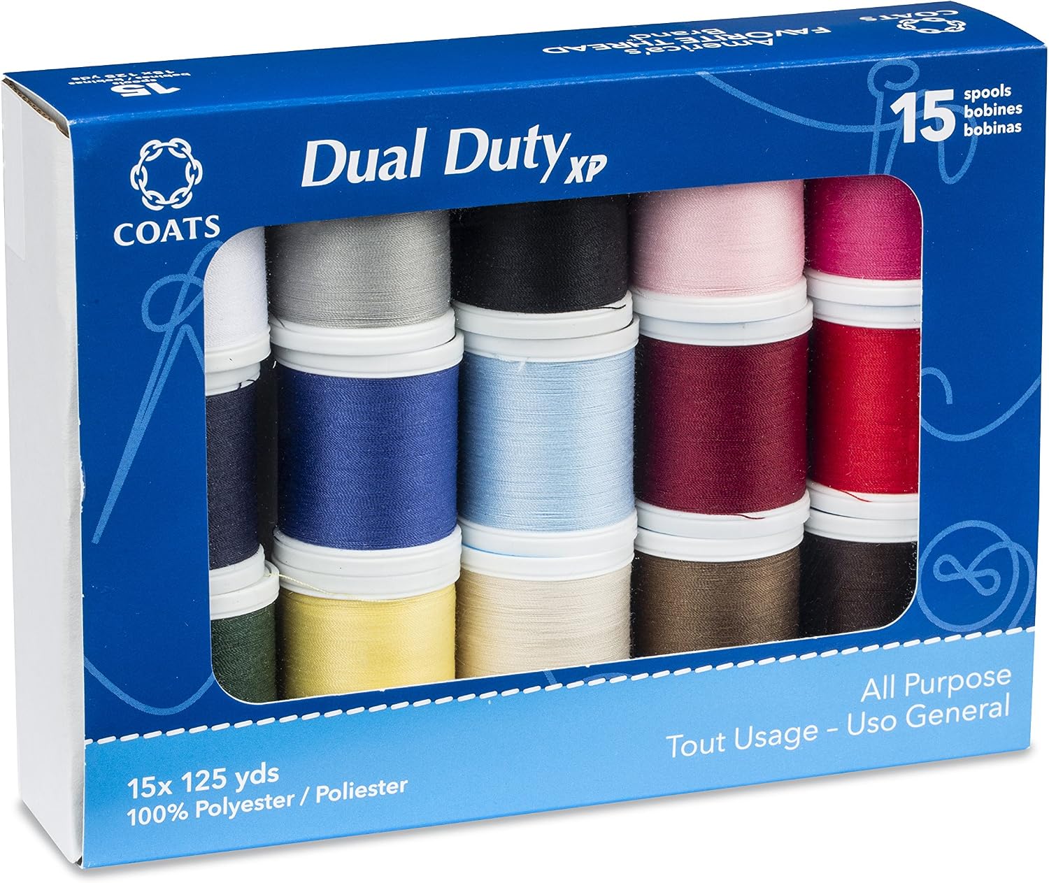 Coats Dual Duty XP Caja de Hilo de Propósito General 15/Paquete