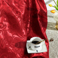 VACVELT Damask Jacquard Satin Fabric by The Yard, 60 Inch Wide Red Satin Fabric Shiny Cloth Fabric, Silky Brocade Fabric for Bridal Dress, Wedding Decorations, Crafts, Sewing, Draping (1 Yard)