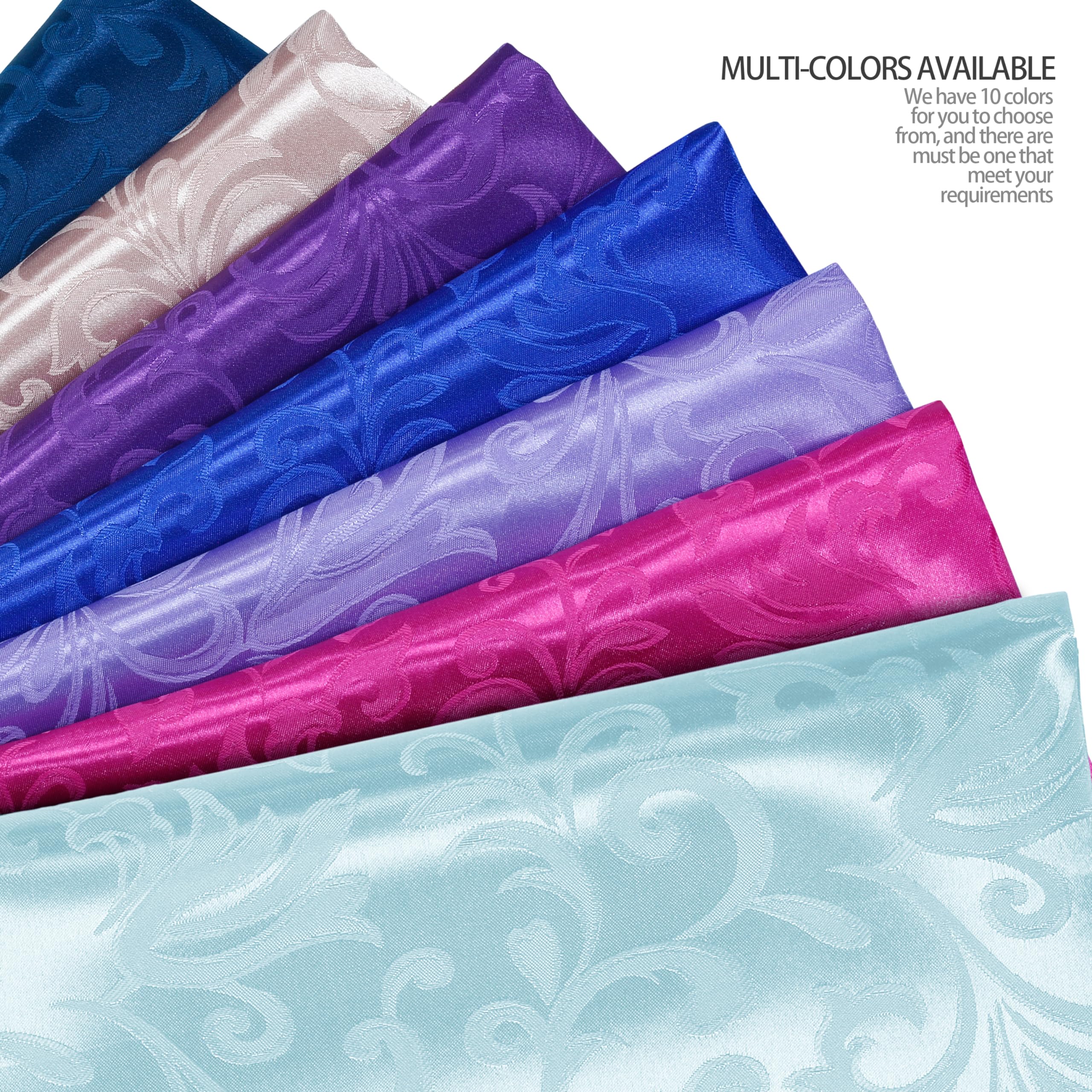 Manyshofu Jacquard Satin Fabric by The Yard - 60 Inch Wide, Shiny Brocade Baby Blue Fabric Smooth & Floral Damask Fabric for DIY Decorations, Craft, Wedding Dress, Costumes, Fashion, Sewing(1 Yard)
