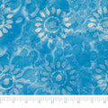 Singer Fabric -100% Cotton, Batik Collection, Light Sky Blue Sunflower, Cut by The Yard, 42 Inches
