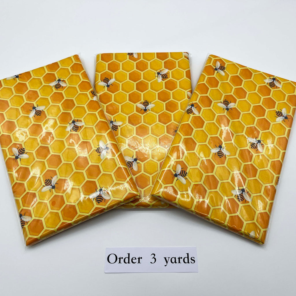 Quiltable 1 Yard (Pre-Cut) 43" x 36" (109cm x 92cm) Premium Floral Cotton Quilting Sewing Fabric, DIY Sewing Patchwork Supplies for Face mask Clothing Handmade Craft&Home Decoration (Cute bee)
