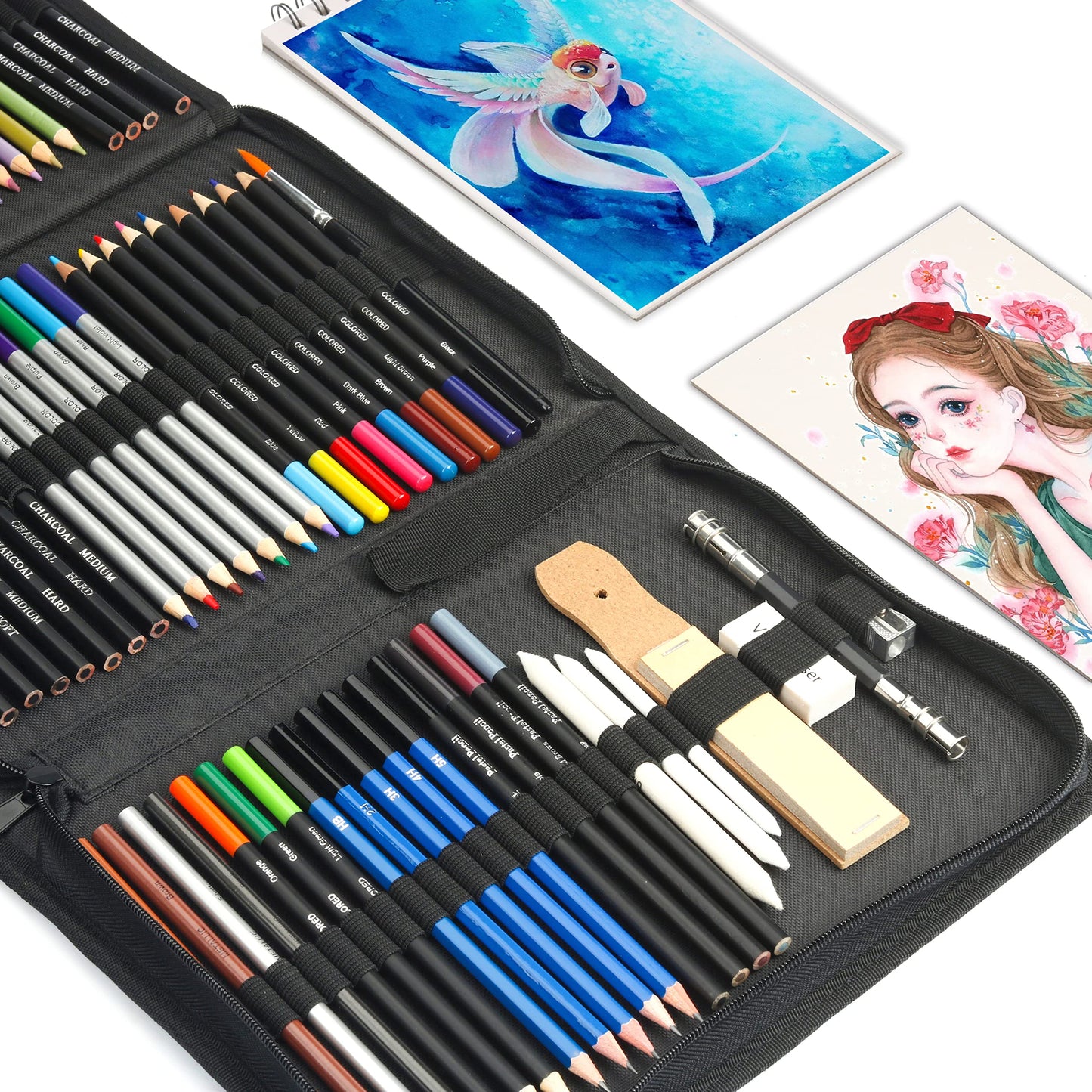 KALOUR 76pc Art Supply Set - Sketching & Drawing Kit