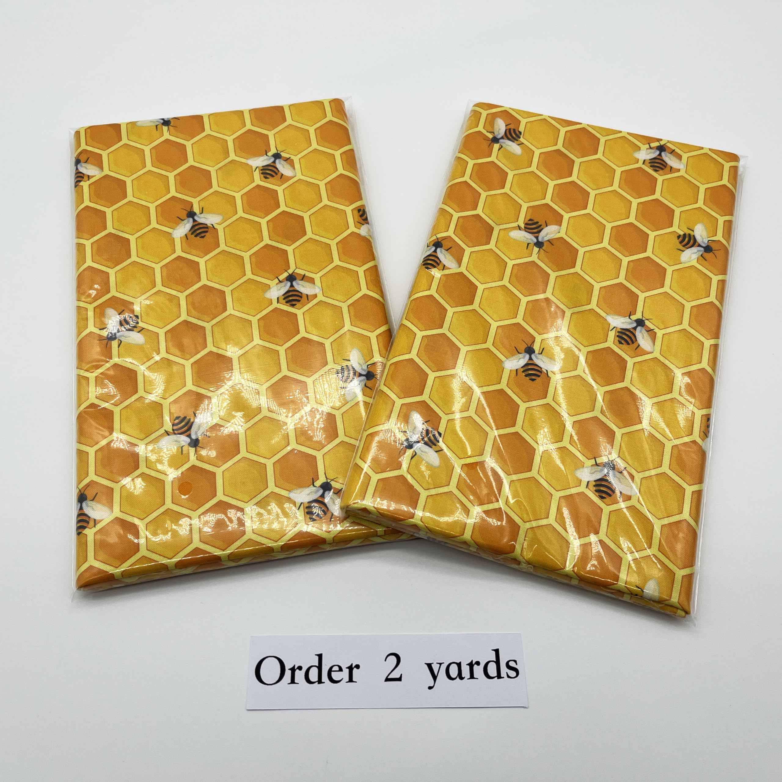Quiltable 1 Yard (Pre-Cut) 43" x 36" (109cm x 92cm) Premium Floral Cotton Quilting Sewing Fabric, DIY Sewing Patchwork Supplies for Face mask Clothing Handmade Craft&Home Decoration (Cute bee)