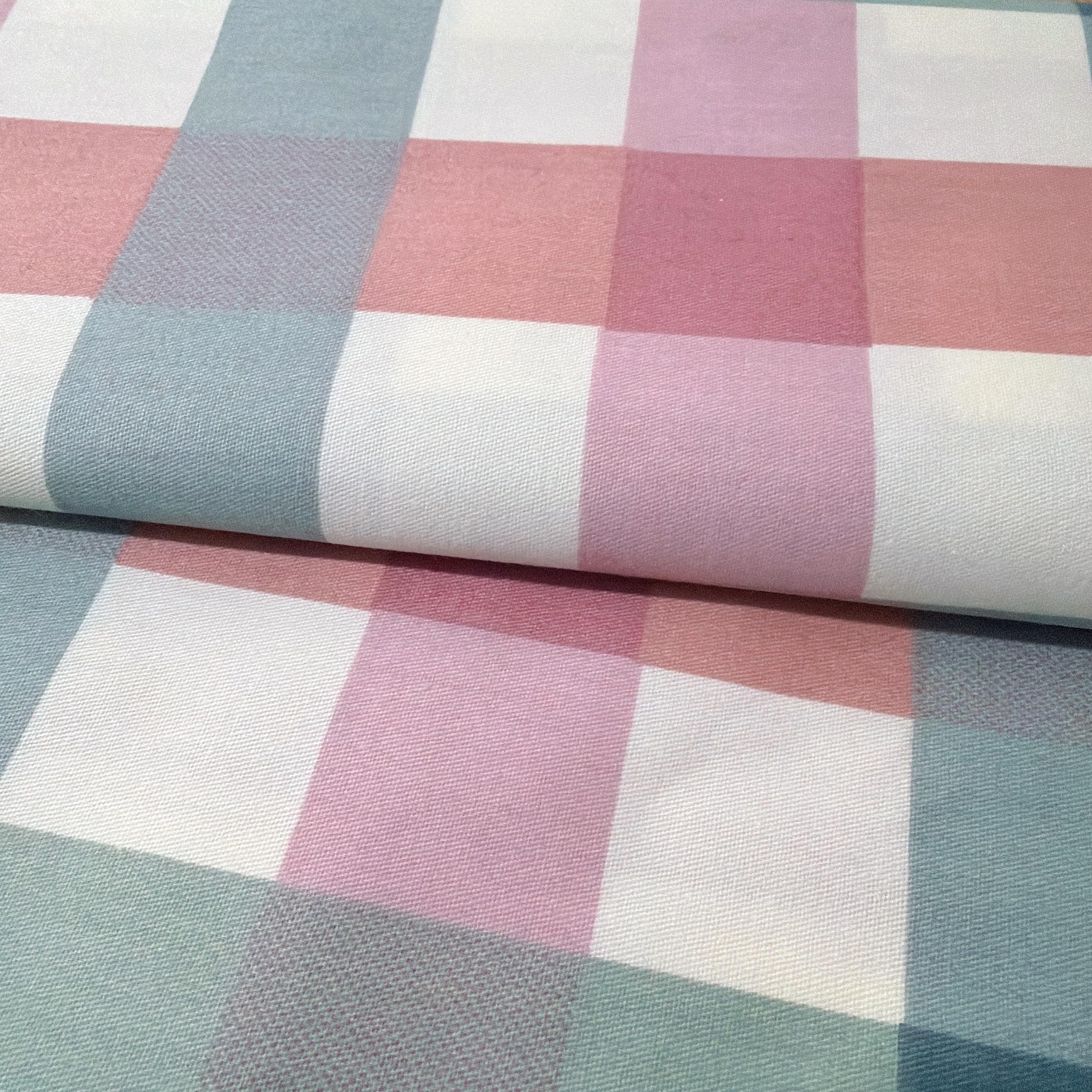 Light Weight Natural Cotton Fabric by the Yard DIY Making Supplies Quilting Patchwork Fabric Fat Quarter Bundles DIY for Quilting Cotton Patchwork Cushions (Big Mix Color Square, 1 Yard)