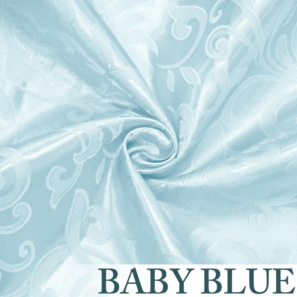Manyshofu Jacquard Satin Fabric by The Yard - 60 Inch Wide, Shiny Brocade Baby Blue Fabric Smooth & Floral Damask Fabric for DIY Decorations, Craft, Wedding Dress, Costumes, Fashion, Sewing(1 Yard)