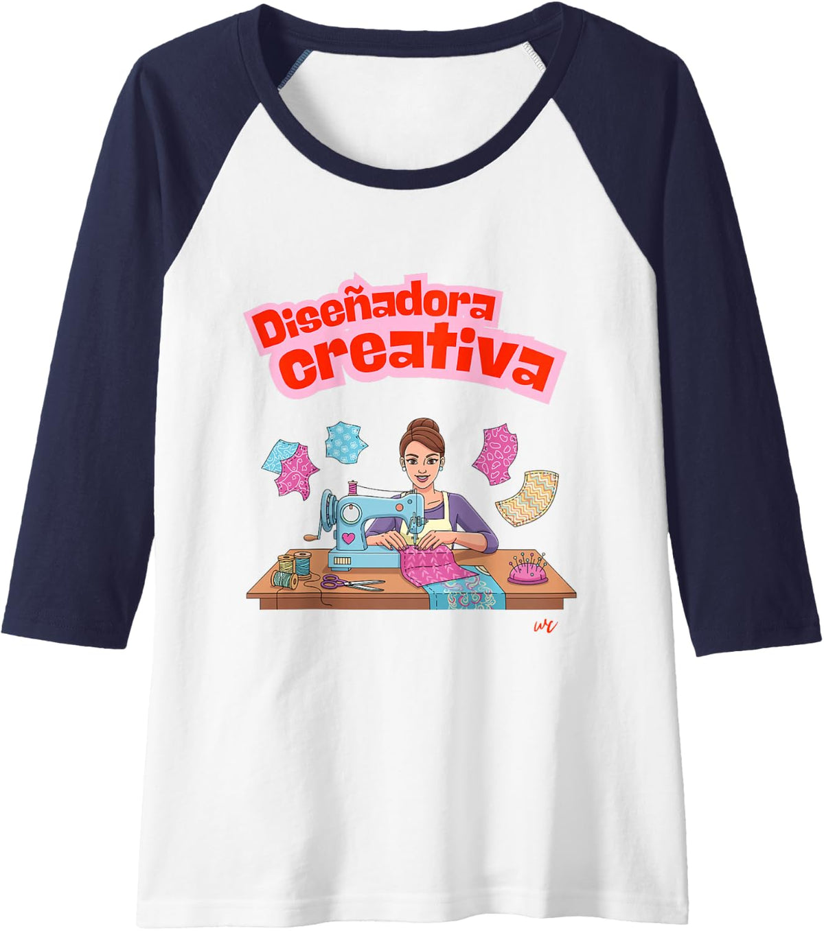 Diseñadora Creativa Raglan Baseball Tee
