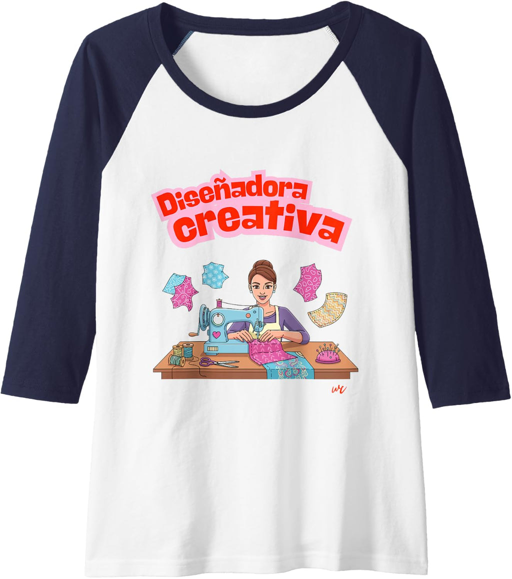 Diseñadora Creativa Raglan Baseball Tee