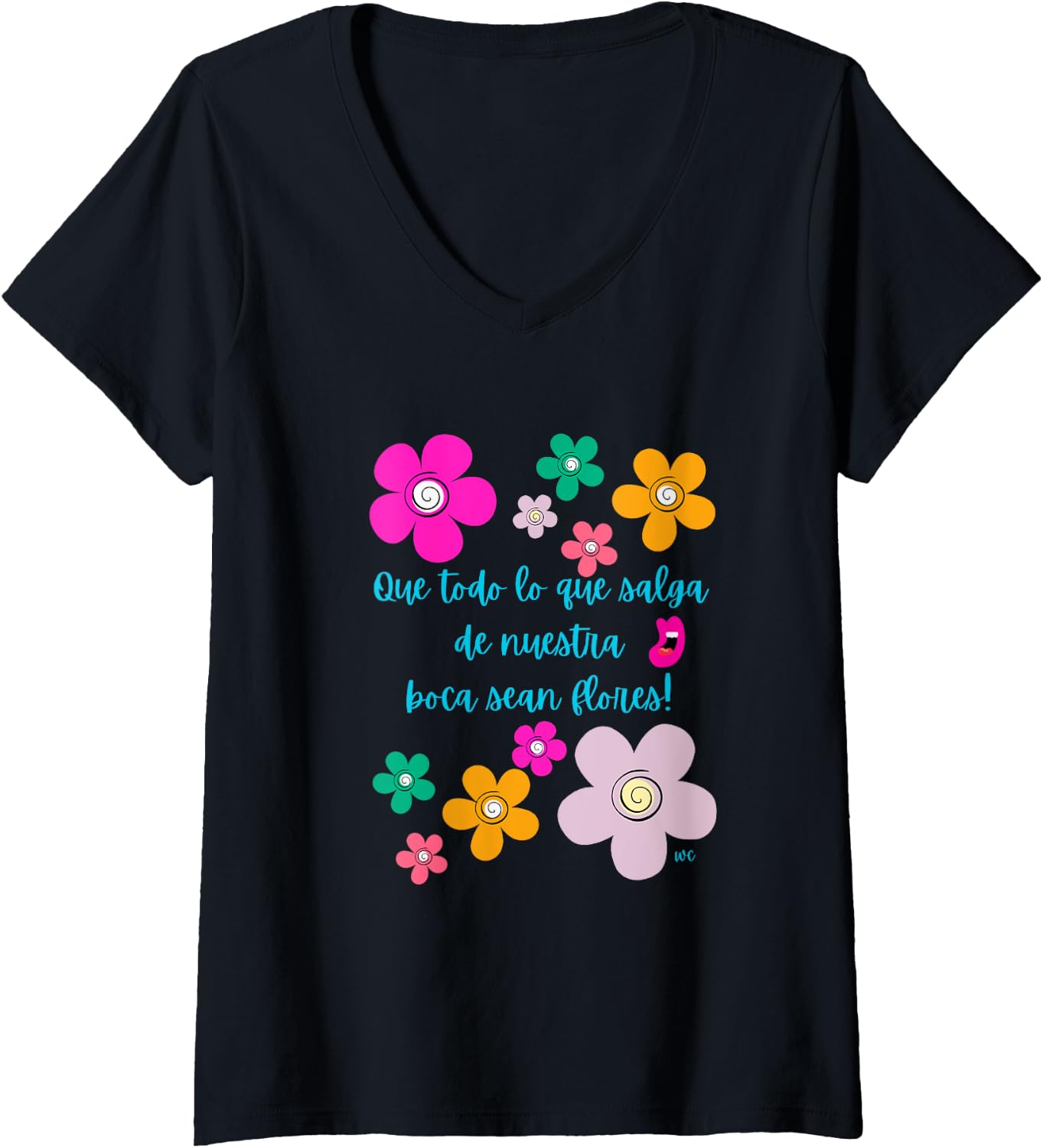 Camiseta con cuello en V para mujer