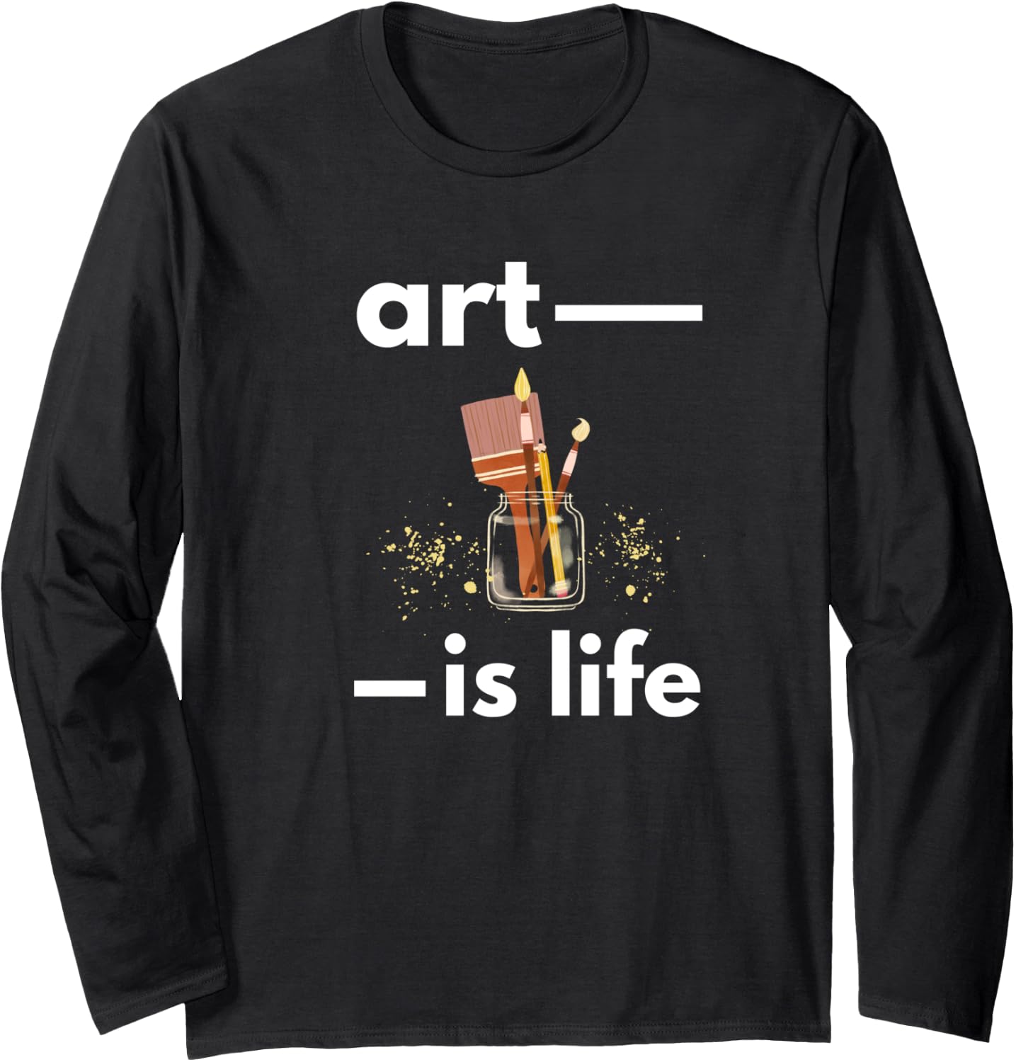 Camiseta de manga larga Art is Life, Negro -