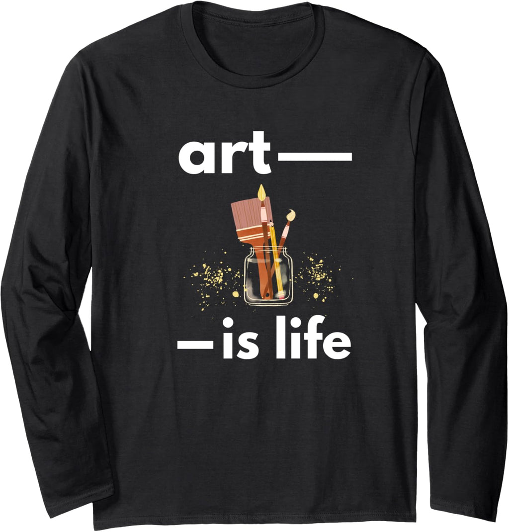 Camiseta de manga larga Art is Life, Negro -