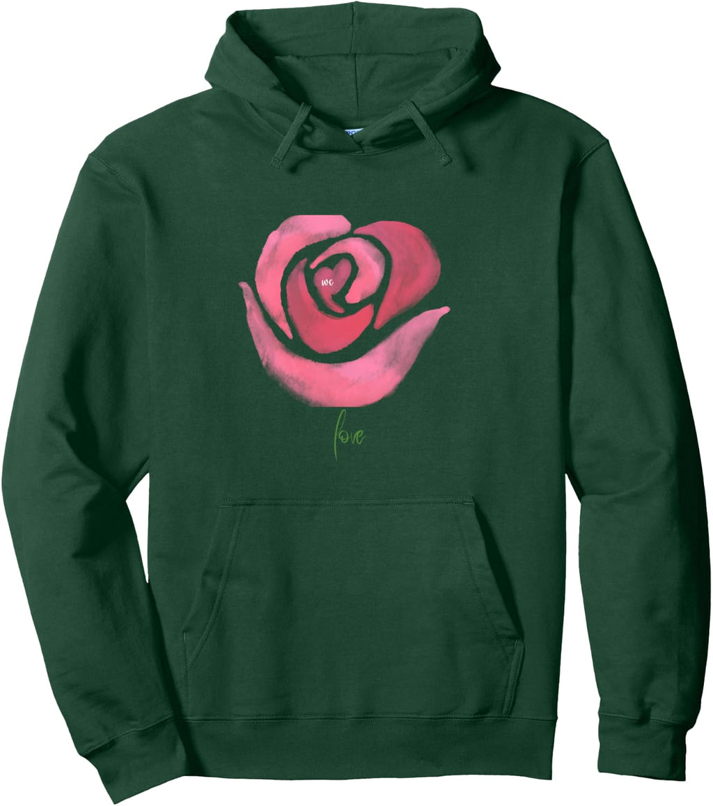 Sudadera con capucha A Rose, Negro -